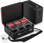Bolso 6 Slots con Cajas Transparentes Para Cartas TCG - Negro