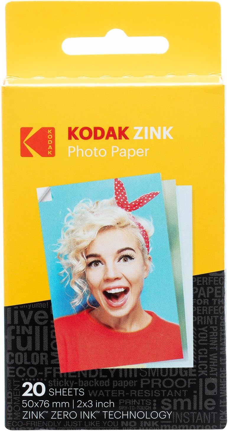 Kodak Papel Fotográfico Zink Adhesivo 2 x 3 (20 Hojas)