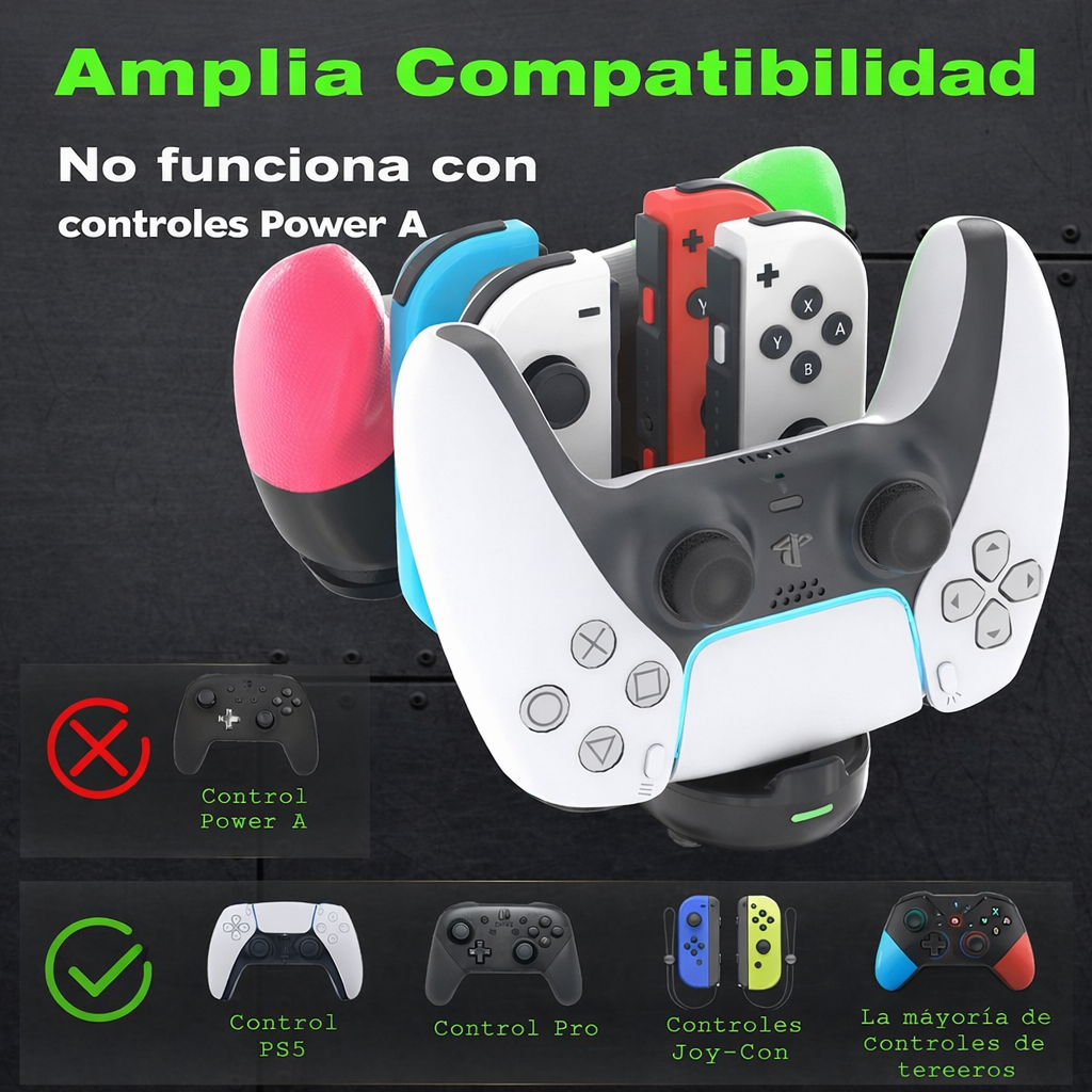 Base De Carga 6 En 1 Para Nintendo Switch