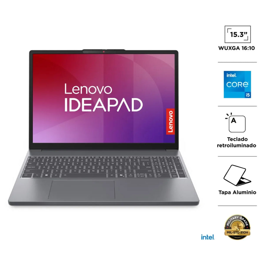 Notebook Lenovo IdeaPad Slim 3 Gen 10 – Intel Core i5-13420H / 24GB RAM DDR5 / 512GB SSD / 15.3” IPS WUXGA (1920×1200) 60Hz / Wi-Fi 6 / Windows 11 (Gris)