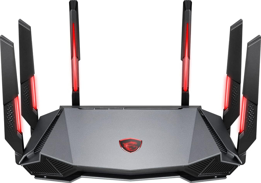 Router gamer MSI Radix AXE6600 WiFi 6E tri-band con AI QoS y RGB