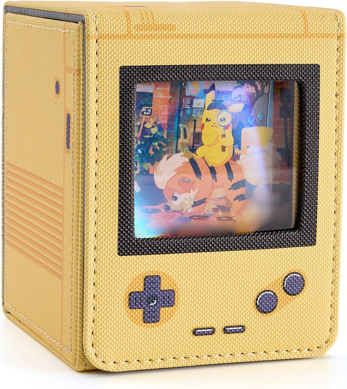 Caja/estuche Cartas TCG retro con pantalla (para 120 cartas) - Amarillo