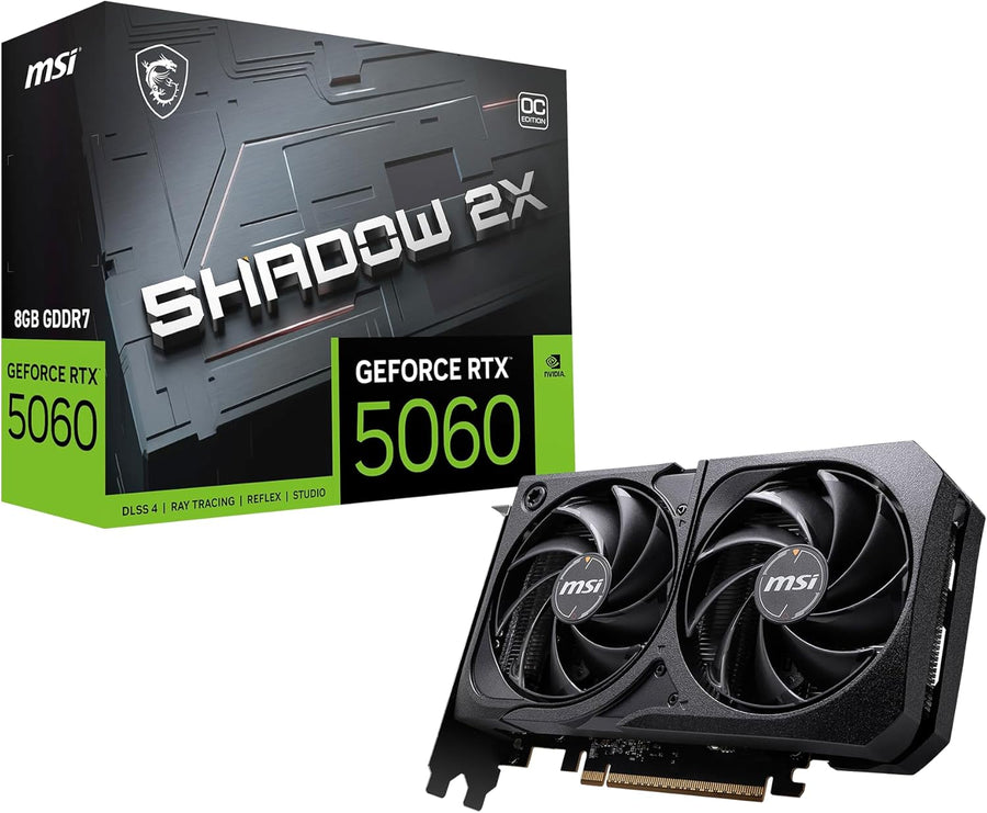 Tarjeta Gráfica MSI GeForce RTX 5060 Gaming Shadow 2X OC 8GB GDDR7