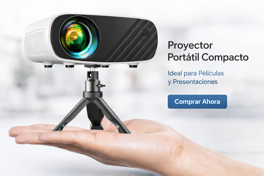 Mini Proyector Full HD 1080P 5000 LUX Con Pantalla 200" Y 50.000 Horas LED