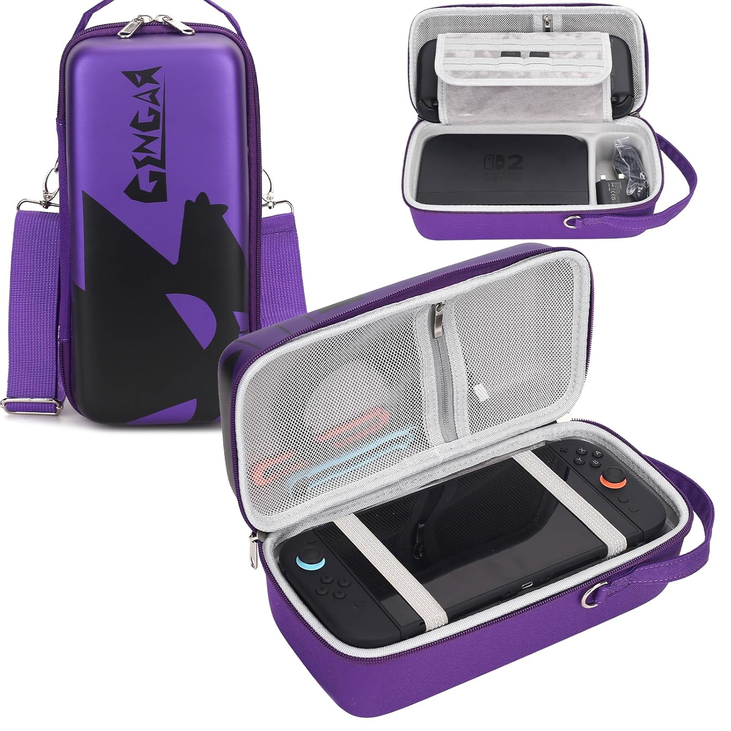 Estuche De Transporte Nintendo Switch 2 Diseño Gengar Con Correa De Hombro