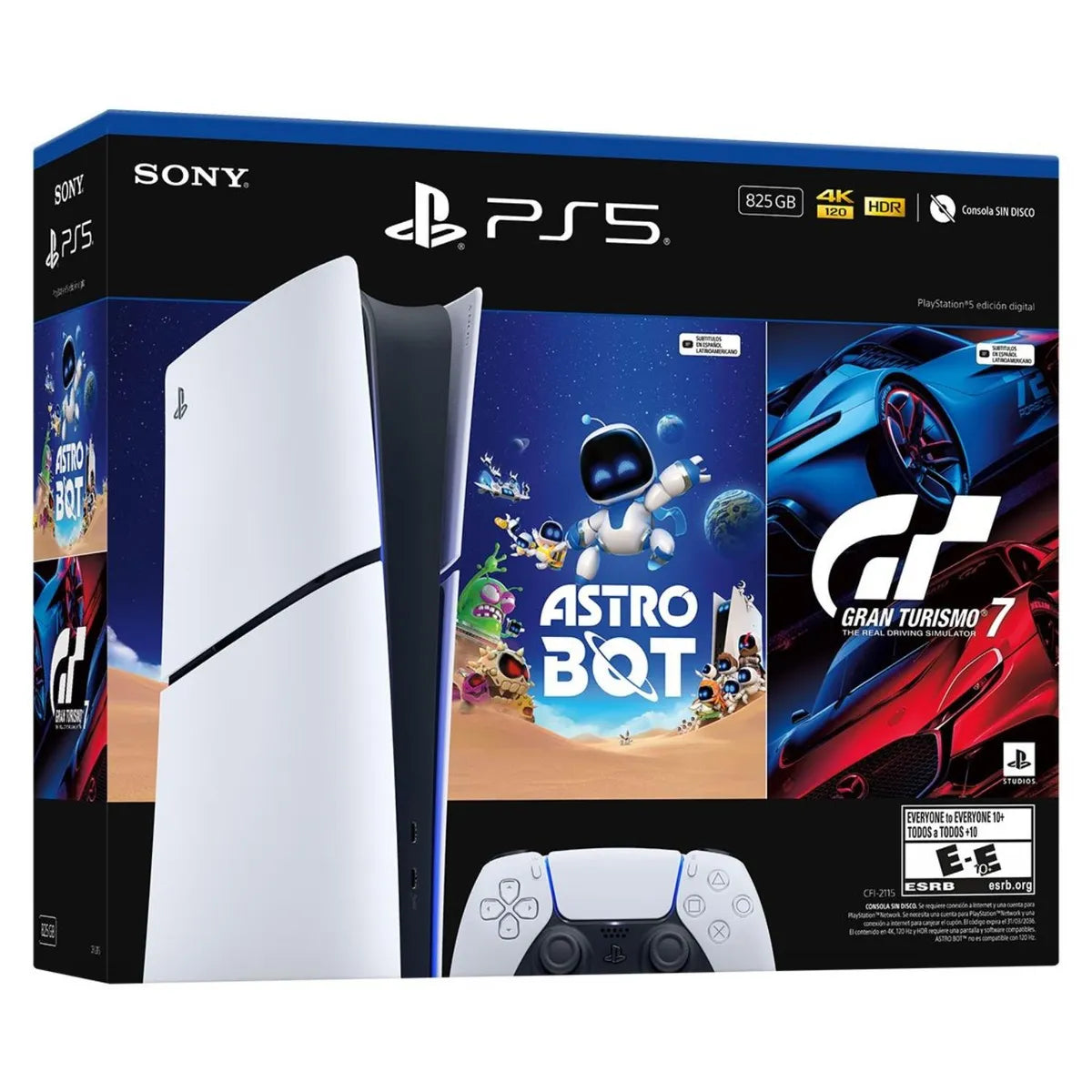 Consola PS5 Digital + Astro Bot Y Gran Turismo 7