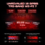 Router gamer TP-Link Archer GE800 WiFi 7 tri-band BE19000 con RGB y puertos 10G