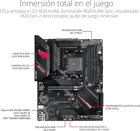 Placa Madre Asus Rog Strix B550-F Gaming WiFi II Am4 Atx