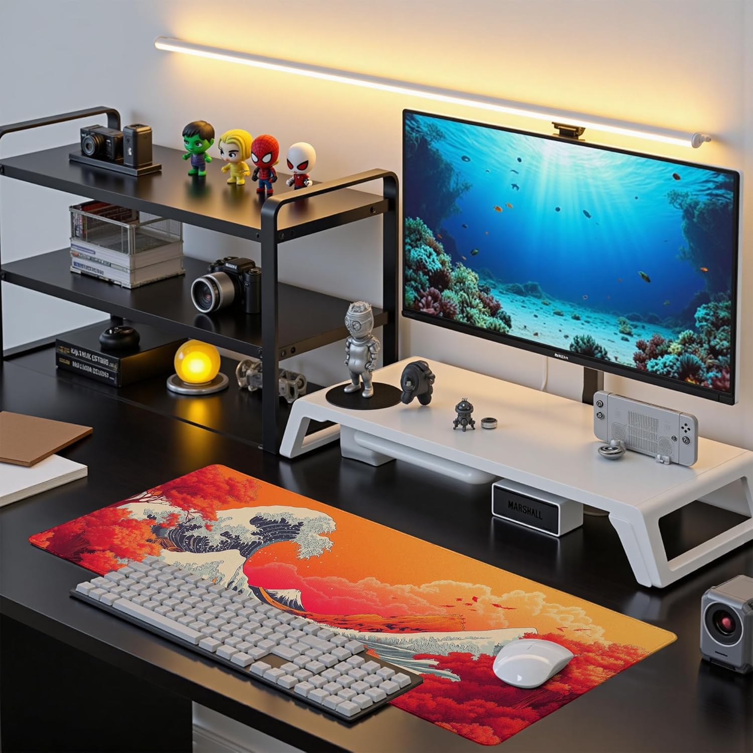 Mouse Pad Olas de Mar XL antideslizante (800.1 x 299.72 mm)