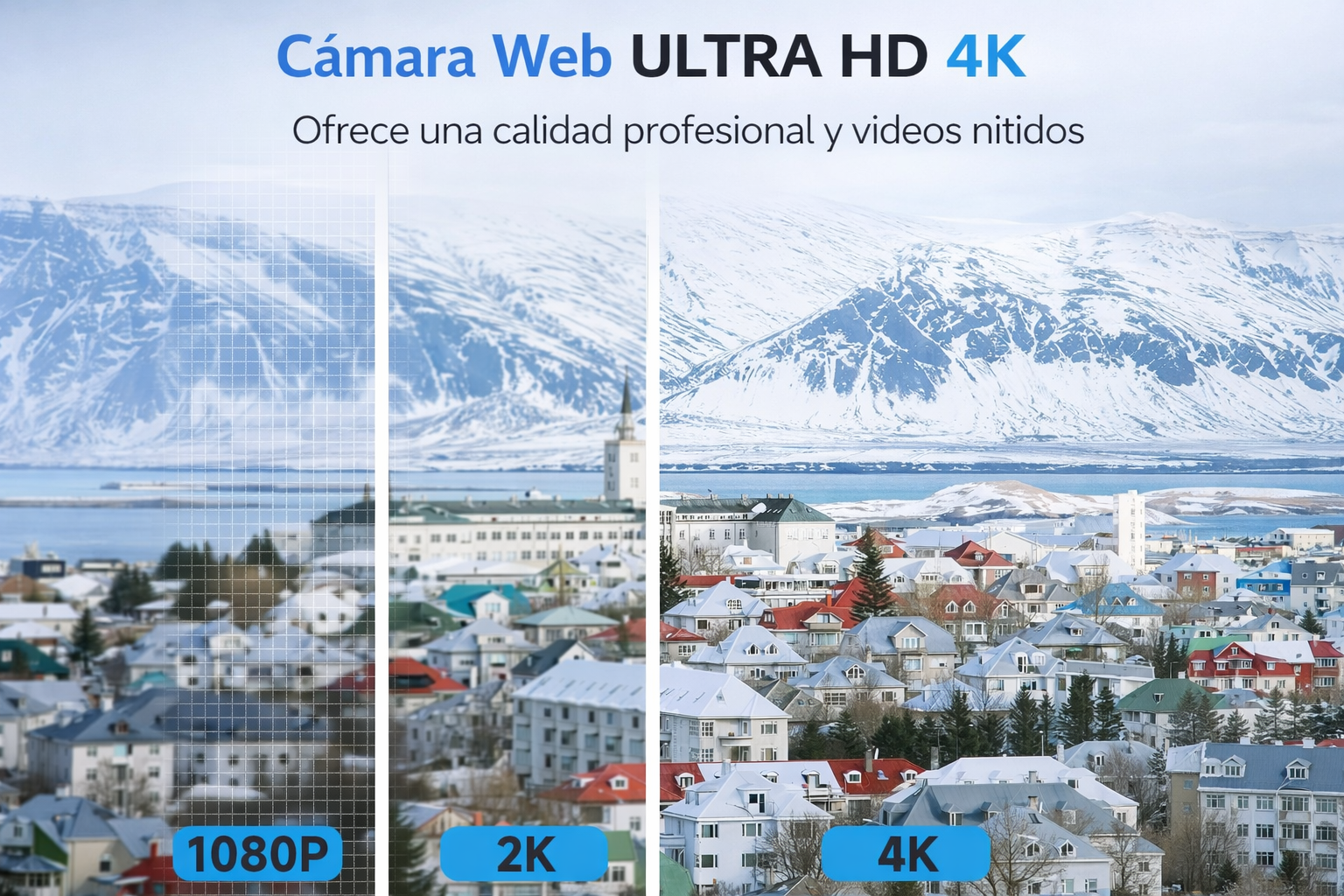 Cámara Web AOC 4K Para PC Con Micrófono Y Cubierta De Privacidad (Plug & Play)