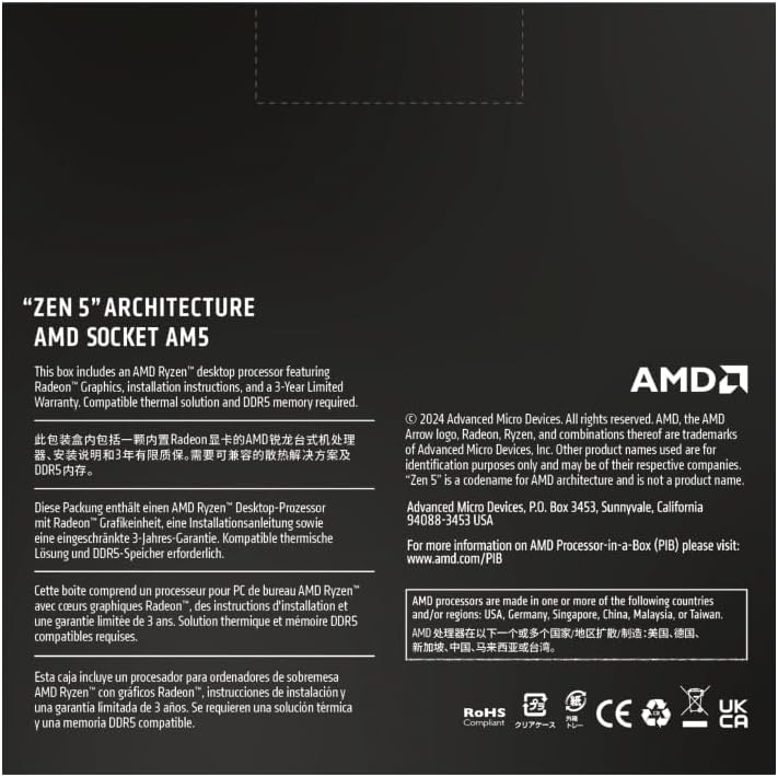 Procesador AMD Ryzen 9 9900X 12 núcleos (AM5)