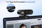 Cámara Web AOC 4K Para PC Con Micrófono Y Cubierta De Privacidad (Plug & Play)