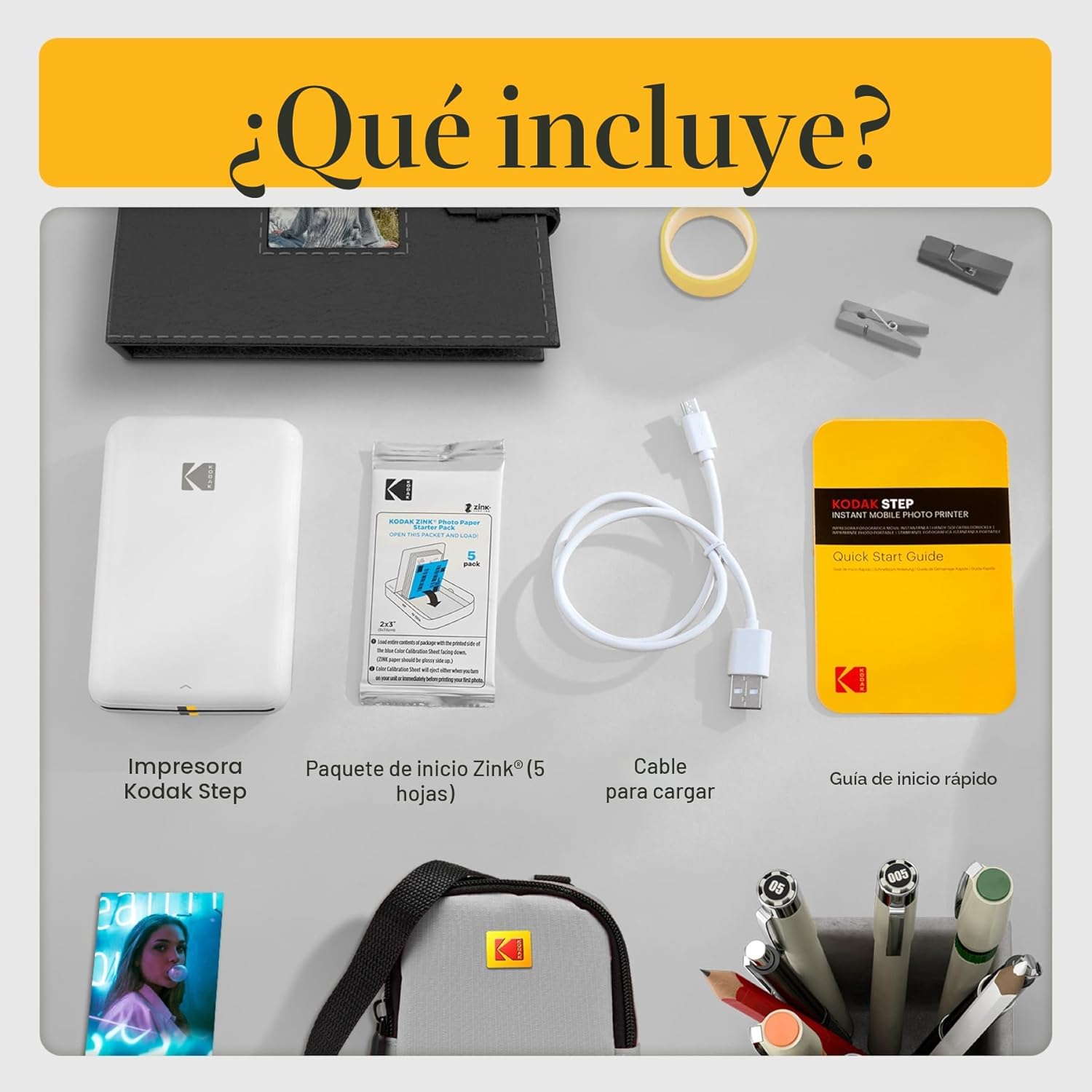 Impresora portátil Kodak Step para fotos instantáneas (Zink 2x3)