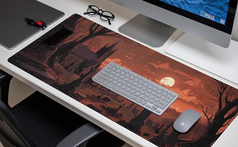 Mouse Pad gamer Dark Fantasy Castle XL antideslizante (800.1 x 299.72 mm)