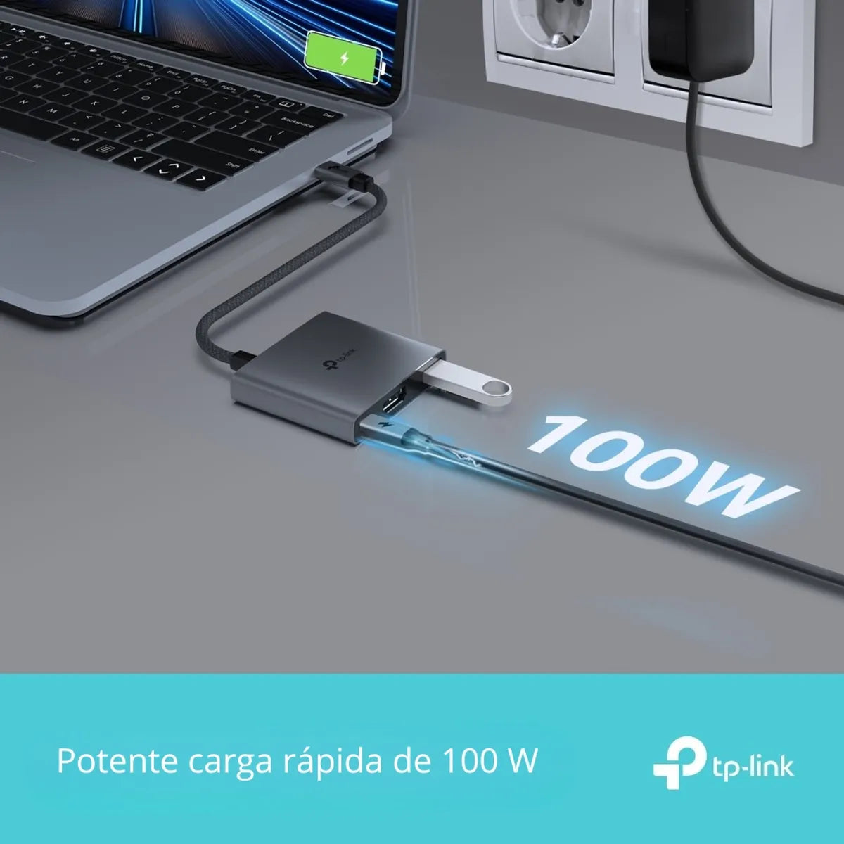 Hub USB-C TP-Link 3 en 1 UH3020C con HDMI 4K 60Hz y carga 100W