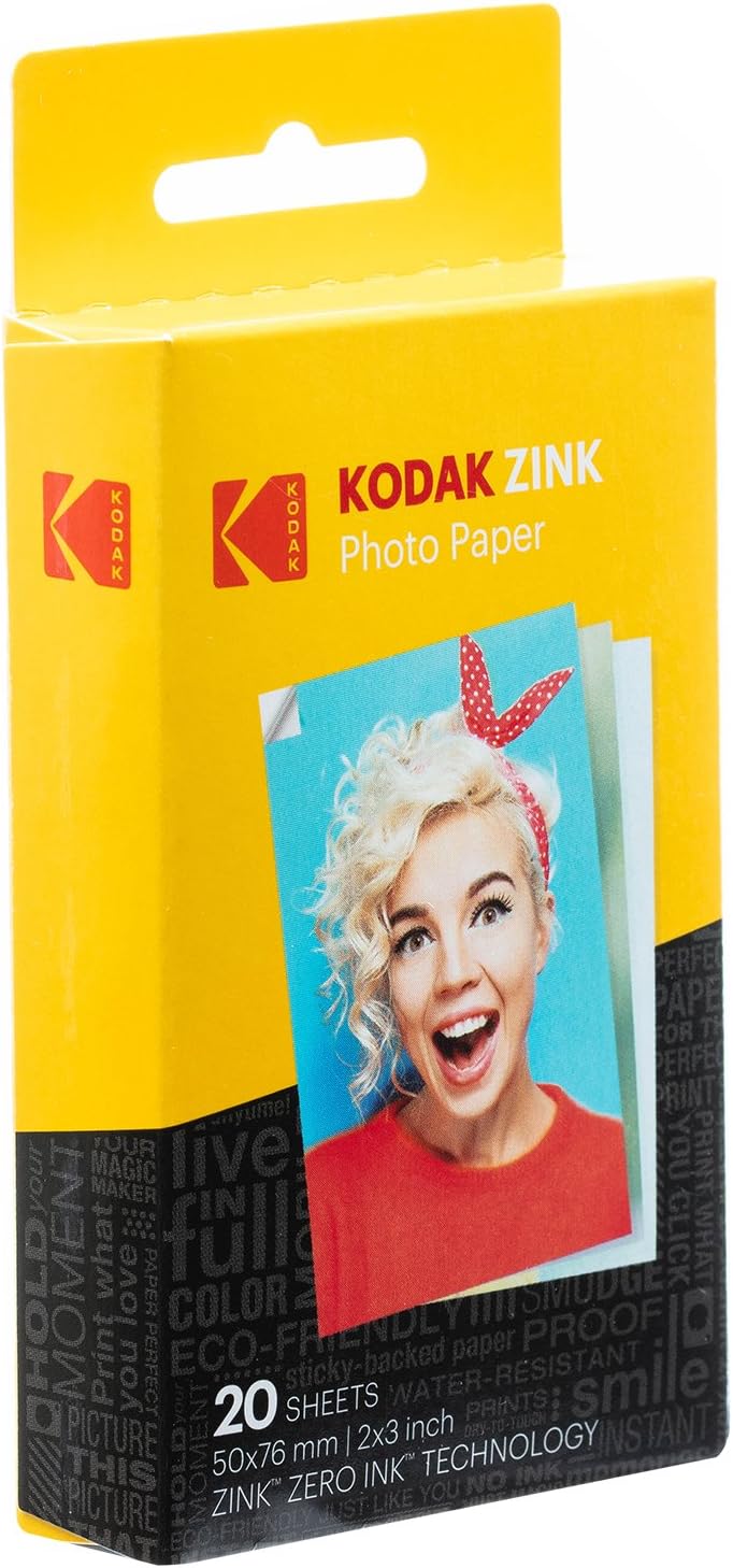 Kodak Papel Fotográfico Zink Adhesivo 2 x 3 (20 Hojas)
