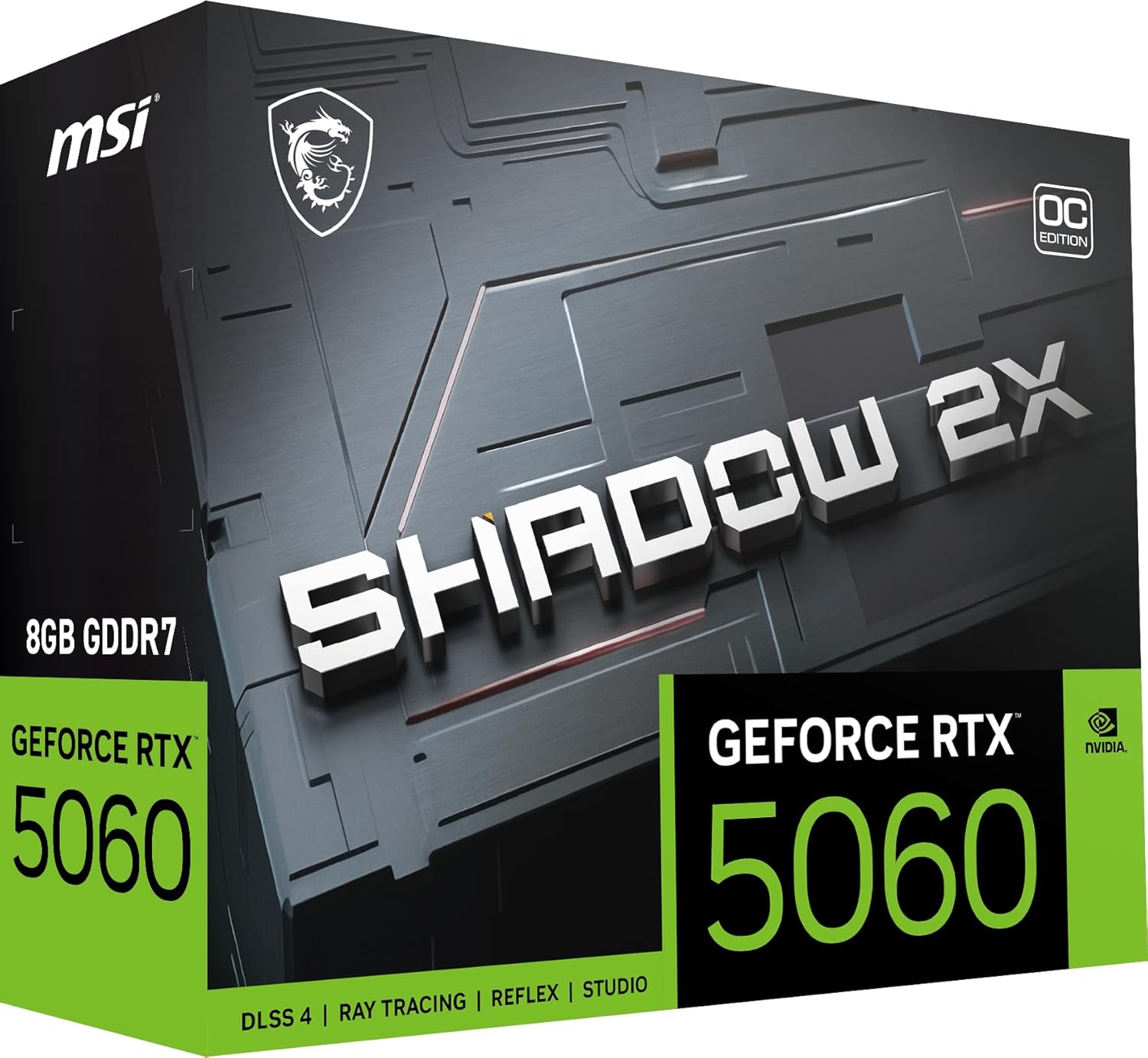 Tarjeta Gráfica MSI GeForce RTX 5060 Gaming Shadow 2X OC 8GB GDDR7