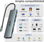 Hub USB-C ACER 7 en 1 con HDMI 4K y carga PD 100W (gris)