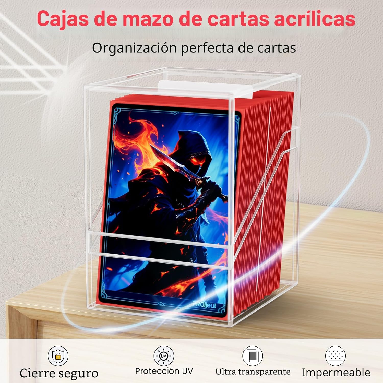 Bolso 6 Slots con Cajas Transparentes Para Cartas TCG - Rosado