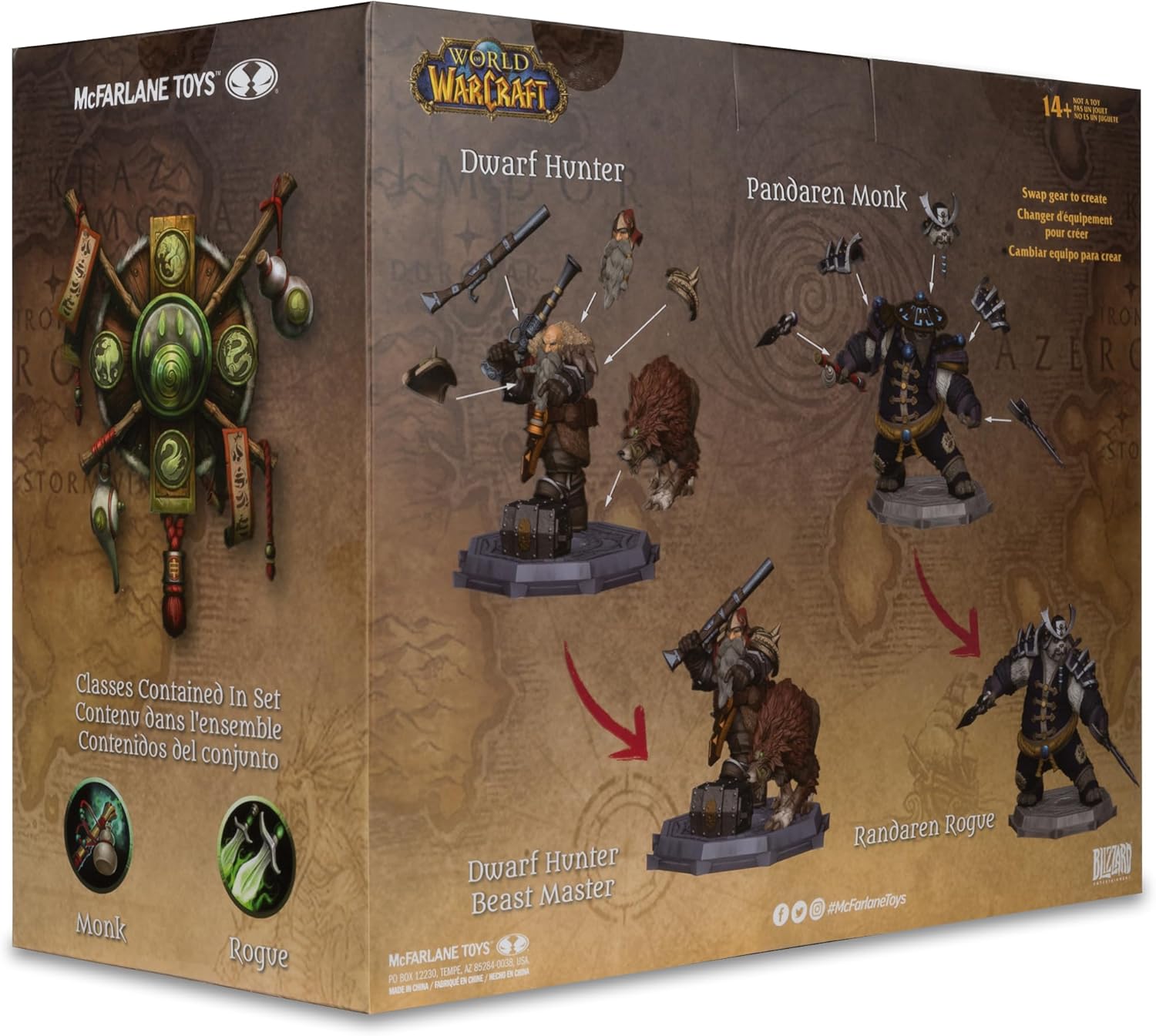 World of Warcraft – Set deluxe 2 figuras 1:12 "Enano cazador y Pandaren"