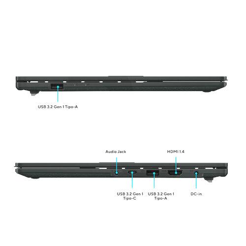 Notebook ASUS Vivobook Go 14 (Intel Core i3-N305 / 8GB / 256GB / 14” FHD 60Hz / Windows 11) – Negro