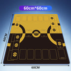 Alfombrilla de juego para cartas TCG 2 jugadores con contadores de daño y bolsa - Amarillo