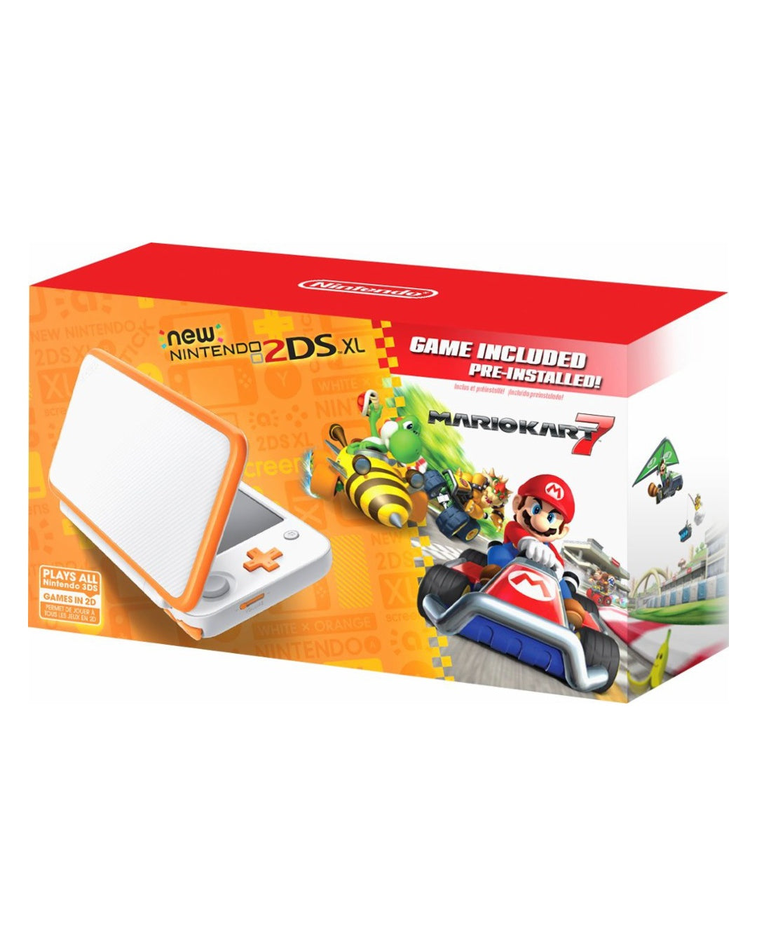 Nintendo 3DS – New 2DS XL Mario Kart 7 (Blanco/Naranjo) – Nuevo y Sellado